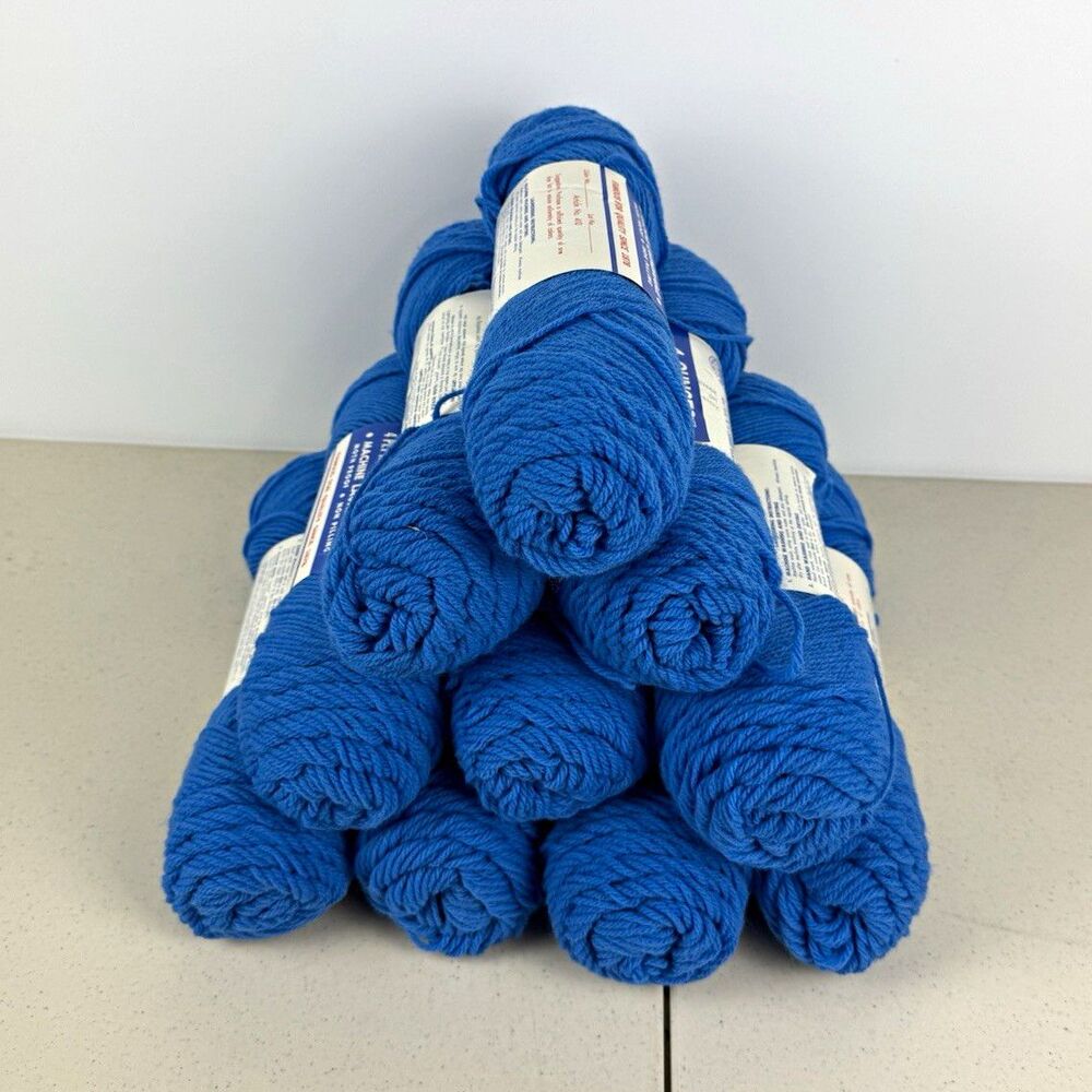 10 skeins vintage royal blue Sayelle yarn